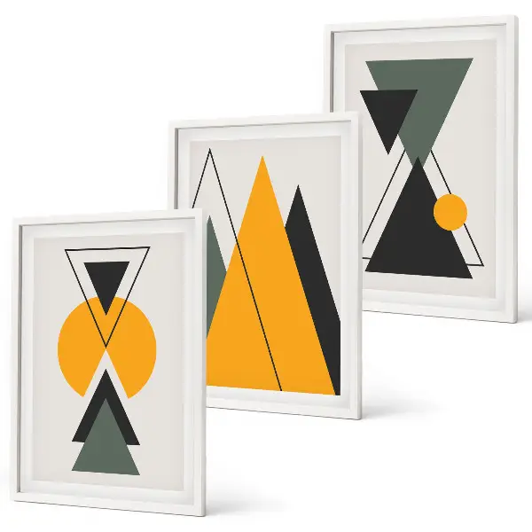 Abstract geometric shapes wall art set