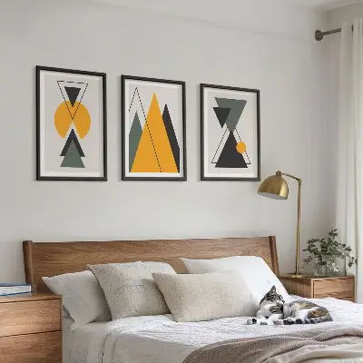 Wall art set Abstract geometric shapes