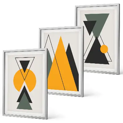 Abstract geometric shapes wall art set 