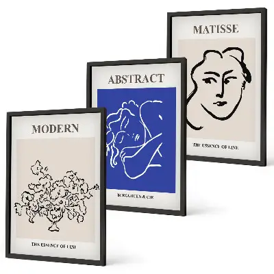 Three-piece modern Matisse wall art set modern poster prints