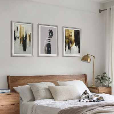 Wall art set Abstract hand painting patterns