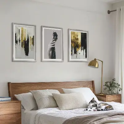 Abstract hand painting wall art set with various patterns