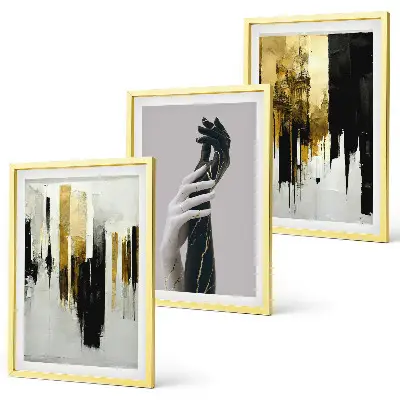 Abstract hand painting wall art set with various patterns
