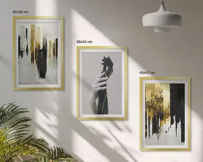 Abstract hand painting wall art set with various patterns