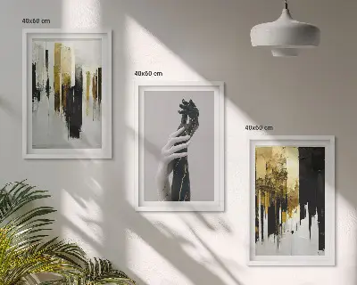 Abstract hand painting wall art set with various patterns