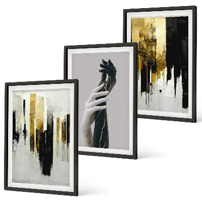 Wall art set Abstract hand painting patterns