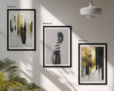 Wall art set Abstract hand painting patterns