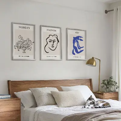 Three-piece abstract wall art set minimalist art posters