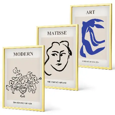 Three-piece wall art piece Abstract minimalist posters