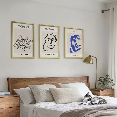 Three-piece abstract wall art set minimalist art posters