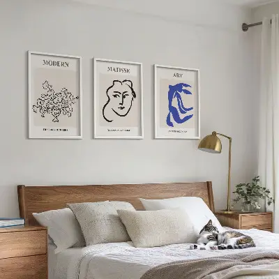 Three-piece abstract wall art set minimalist art posters