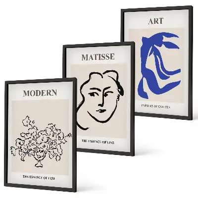 Three-piece abstract wall art set minimalist art posters