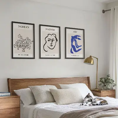 Three-piece abstract wall art set minimalist art posters