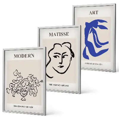 Three-piece abstract wall art set minimalist art posters