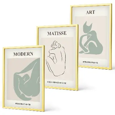 Three-piece wall art piece Abstract pastel figures