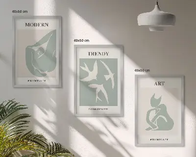 Matisse abstract figures wall art set of 3 framed pieces