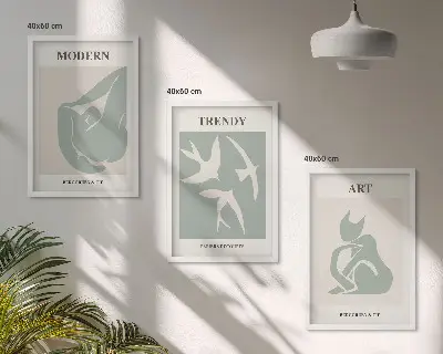 Matisse abstract figures wall art set of 3 framed pieces