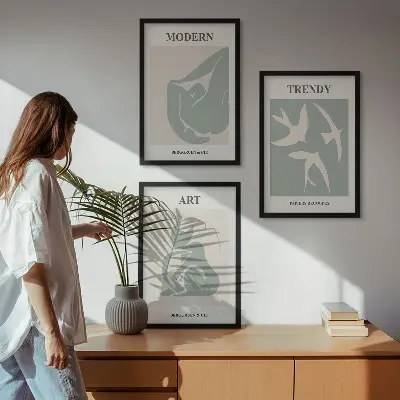 Matisse abstract figures wall art set of 3 framed pieces
