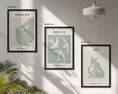 Matisse abstract figures wall art set of 3 framed pieces