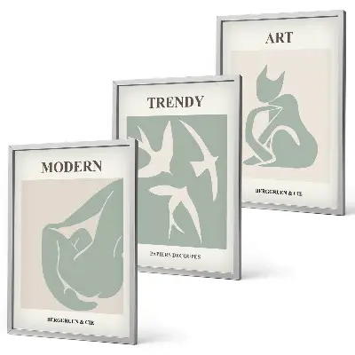 Matisse abstract figures wall art set of 3 framed pieces