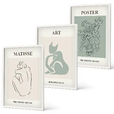 Wall art set Matisse Green Beige Posters