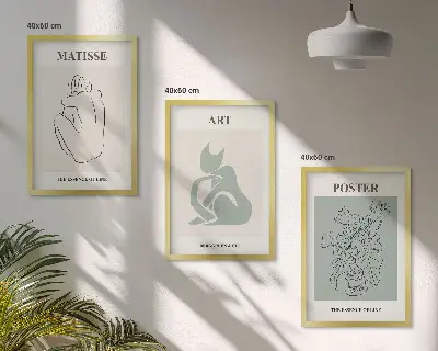 Matisse wall art set green and beige posters