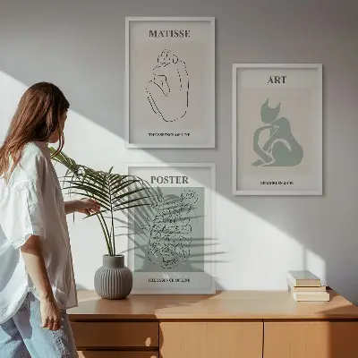 Matisse wall art set green and beige posters