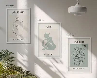 Matisse wall art set green and beige posters