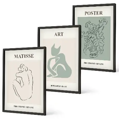 Wall art set Matisse Green Beige Posters