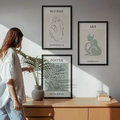 Matisse wall art set green and beige posters