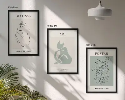 Wall art set Matisse Green Beige Posters