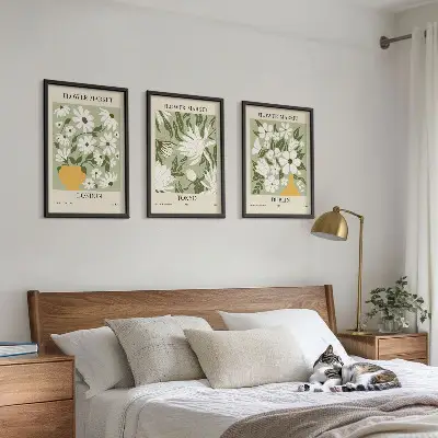 Floral patterns wall art set featuring London Tokyo and Dublin designs