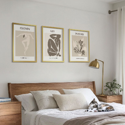 Three-piece wall art piece Matisse's Plant Figures