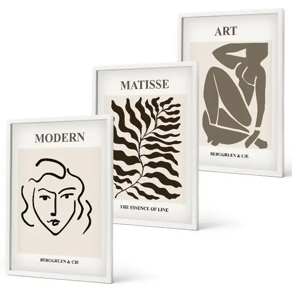 Wall art set Stylish graphics, lines, characters