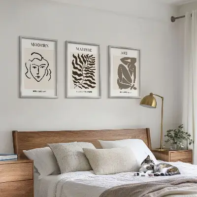 Wall art set Stylish graphics, lines, characters