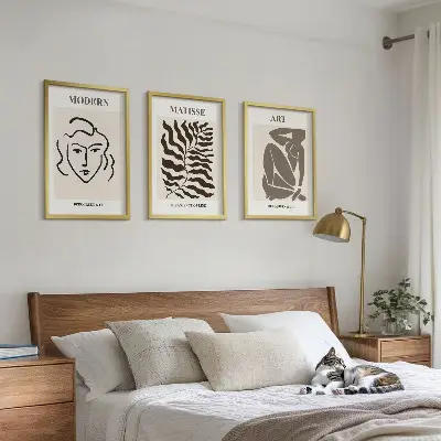 Wall art set Stylish graphics, lines, characters