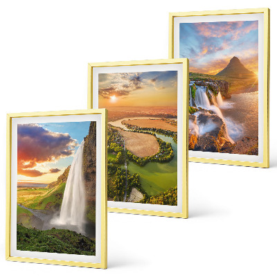 Three-piece wall art piece Waterfalls landscapes west