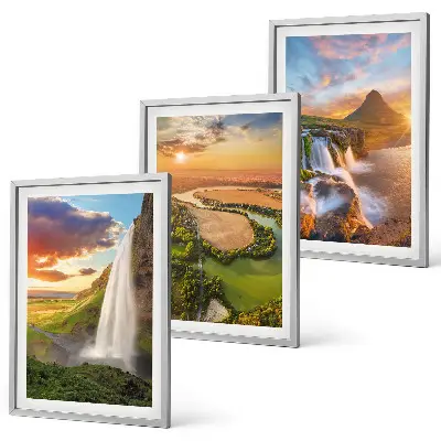 Three-piece waterfall landscape wall art west view