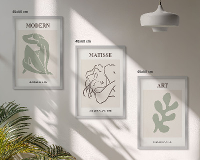 Three-piece wall art piece Stylish plant characters design