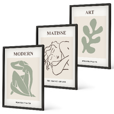 Three-piece wall art piece Stylish plant characters design