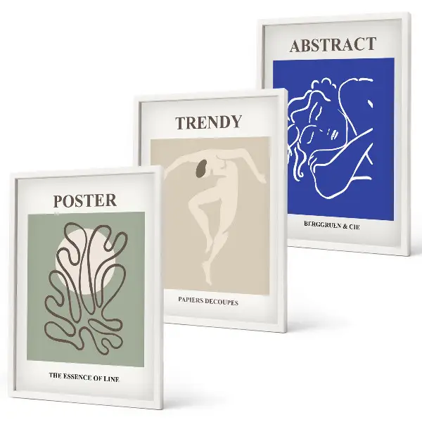 Three-piece wall art piece Henri Matisse pastel graphics