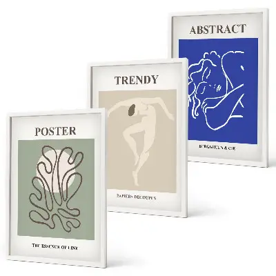 Three-piece wall art piece Henri Matisse pastel graphics
