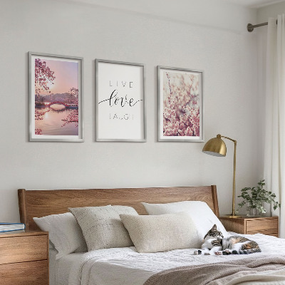 Wall art set Flowers bridge inscription motif