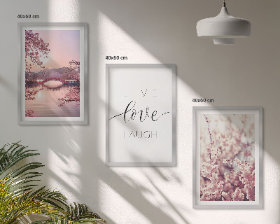 Wall art set Flowers bridge inscription motif