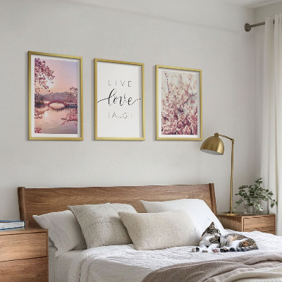 Wall art set Flowers bridge inscription motif
