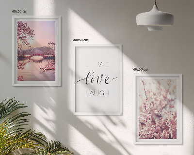 Wall art set Flowers bridge inscription motif