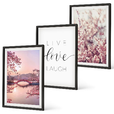 Wall art set Flowers bridge inscription motif