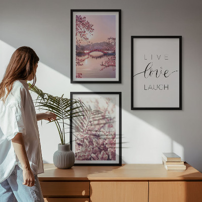 Wall art set Flowers bridge inscription motif
