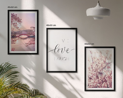 Wall art set Flowers bridge inscription motif