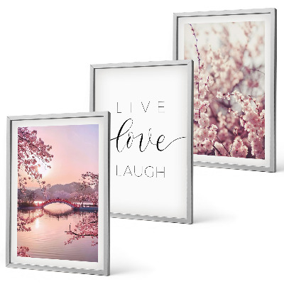 Wall art set Flowers bridge inscription motif